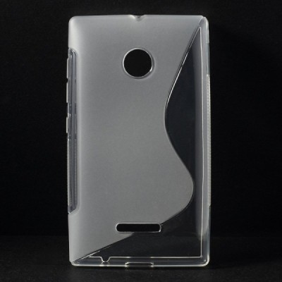 Microsoft Lumia 435 skaidrus (permatomas) kieto silikono TPU dėklas - nugarėlė / Priedai.lt