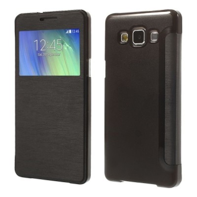 Samsung Galaxy A5 view window atverčiamas juodas dėklas / Priedai.lt