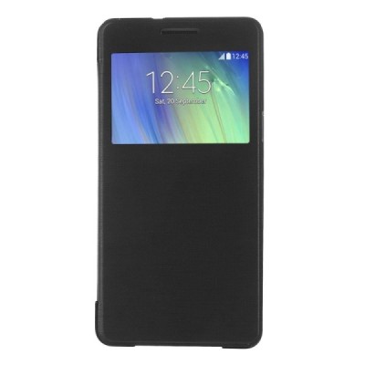 Samsung Galaxy A5 view window atverčiamas juodas dėklas / Priedai.lt
