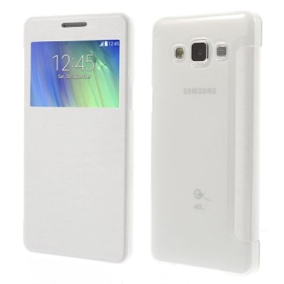 Samsung Galaxy A5 view window atverčiamas baltas dėklas / Priedai.lt
