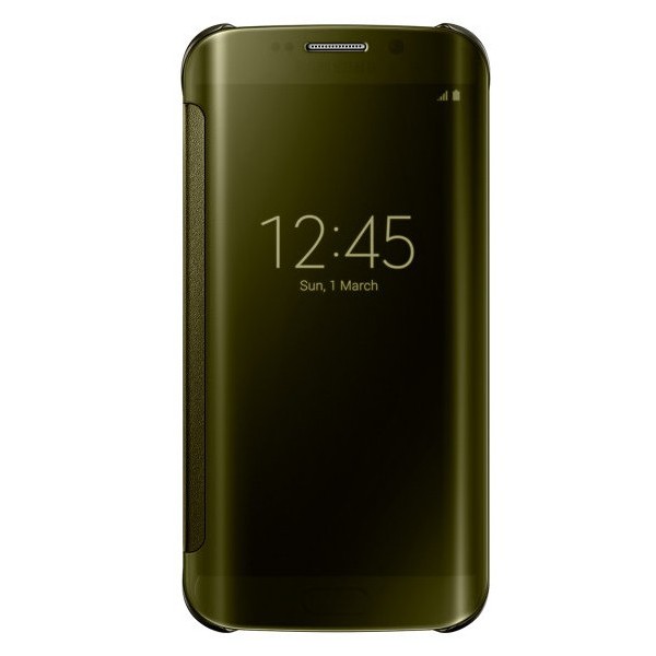 „Samsung“ Clear View Cover atverčiamas dėklas - auksinis (Galaxy S6 Edge)