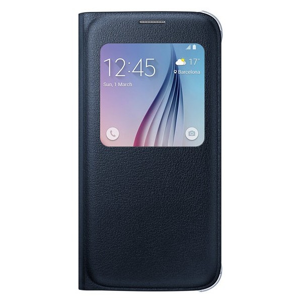 „Samsung“ S View Cover atverčiamas dėklas - juodas (Galaxy S6)