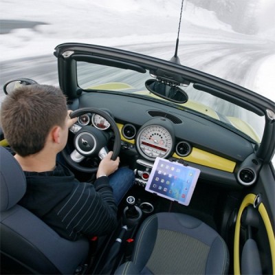 Automobilinis planšetės laikiklis tvirtinamas prie sėdynės (grindų) varžto / Priedai.lt