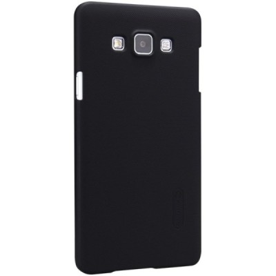 Samsung Galaxy A7 Nillkin Frosted Shield juodas plastikinis dėklas + apsauginė ekrano plėvelė / Priedai.lt