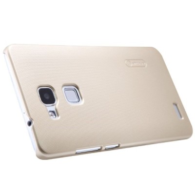 Huawei Ascend Mate 7 Nillkin Frosted Shield auksinis plastikinis dėklas + apsauginė ekrano plėvelė / Priedai.lt