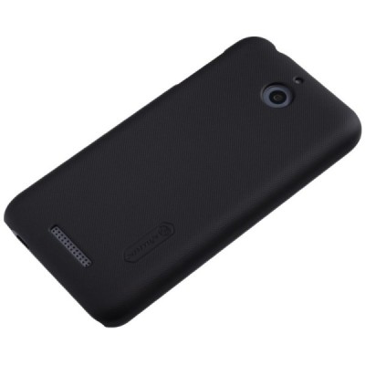 HTC Desire 510 Nillkin Frosted Shield juodas plastikinis dėklas + apsauginė ekrano plėvelė / Priedai.lt