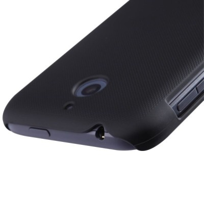 HTC Desire 510 Nillkin Frosted Shield juodas plastikinis dėklas + apsauginė ekrano plėvelė / Priedai.lt