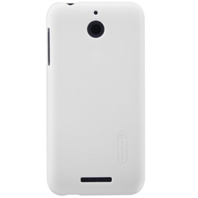 HTC Desire 510 Nillkin Frosted Shield baltas plastikinis dėklas + apsauginė ekrano plėvelė / Priedai.lt