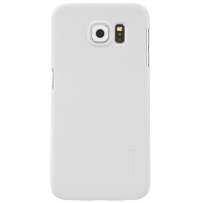 Samsung Galaxy S6 (G920) Nillkin Frosted Shield baltas plastikinis dėklas + apsauginė ekrano plėvelė / Priedai.lt