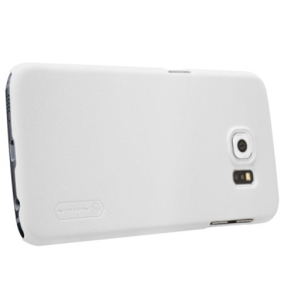 Samsung Galaxy S6 (G920) Nillkin Frosted Shield baltas plastikinis dėklas + apsauginė ekrano plėvelė / Priedai.lt