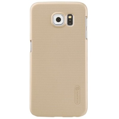Samsung Galaxy S6 (G920) Nillkin Frosted Shield auksinis plastikinis dėklas + apsauginė ekrano plėvelė / Priedai.lt