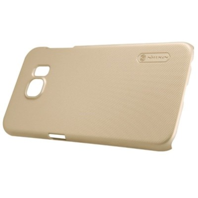 Samsung Galaxy S6 (G920) Nillkin Frosted Shield auksinis plastikinis dėklas + apsauginė ekrano plėvelė / Priedai.lt