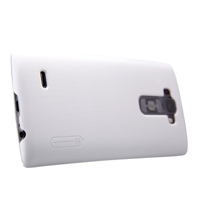 LG G Flex 2 (H955) Nillkin Frosted Shield baltas plastikinis dėklas + apsauginė ekrano plėvelė / Priedai.lt