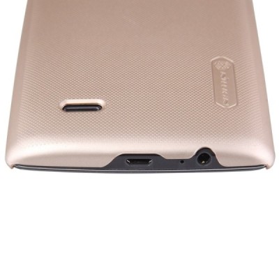 LG G Flex 2 (H955) Nillkin Frosted Shield auksinis plastikinis dėklas + apsauginė ekrano plėvelė / Priedai.lt