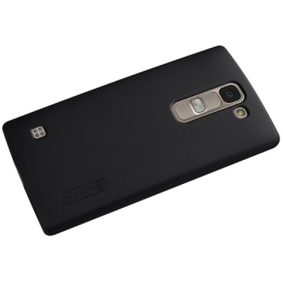 LG Spirit Nillkin Frosted Shield juodas plastikinis dėklas + apsauginė ekrano plėvelė / Priedai.lt