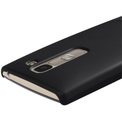 LG Spirit Nillkin Frosted Shield juodas plastikinis dėklas + apsauginė ekrano plėvelė / Priedai.lt