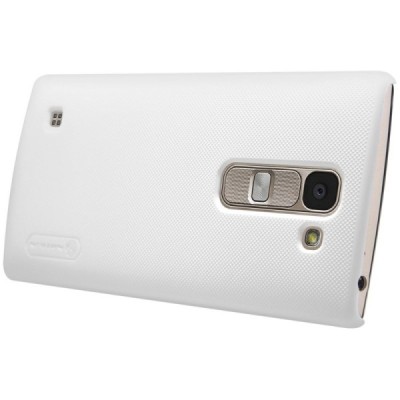 LG Spirit Nillkin Frosted Shield baltas plastikinis dėklas + apsauginė ekrano plėvelė / Priedai.lt