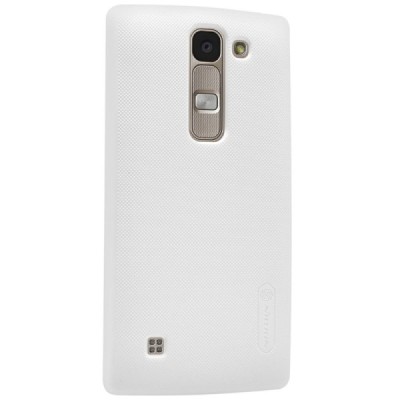 LG Spirit Nillkin Frosted Shield baltas plastikinis dėklas + apsauginė ekrano plėvelė / Priedai.lt
