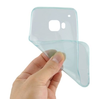HTC One M9 skaidrus (permatomas) kieto silikono TPU ploniausias pasaulyje žalias dėklas / Priedai.lt