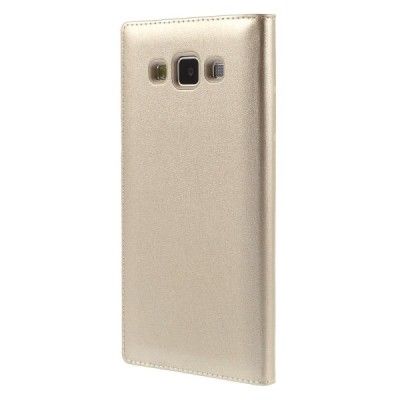 Samsung Galaxy A5 auksinis odinis atverčiamas „Smart Window“ dėklas su langeliu / Priedai.lt