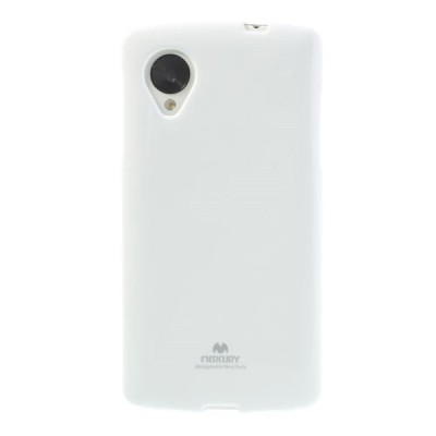 LG Nexus 5 Mercury baltas kieto silikono tpu dėklas - nugarėlė / Priedai.lt