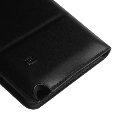 Samsung Galaxy Note 4 atverčiamas dėklas su langeliu - juodas / Priedai.lt