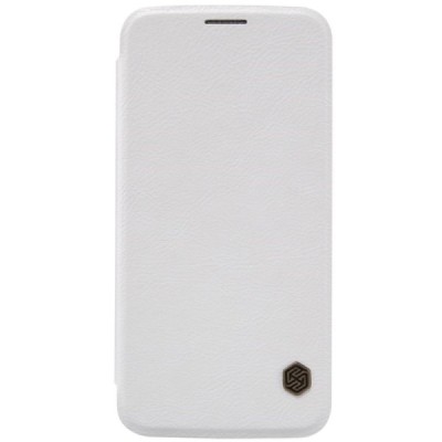 Prabangus „Nillkin“ Qin serijos baltas odinis atverčiamas Samsung Galaxy S6 (G920) dėklas / Priedai.lt