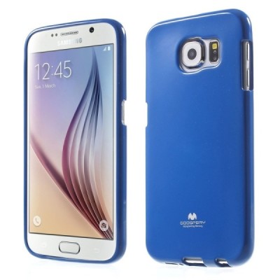 Samsung Galaxy S6 (G920) Mercury tamsiai mėlynas kieto silikono tpu dėklas - nugarėlė / Priedai.lt