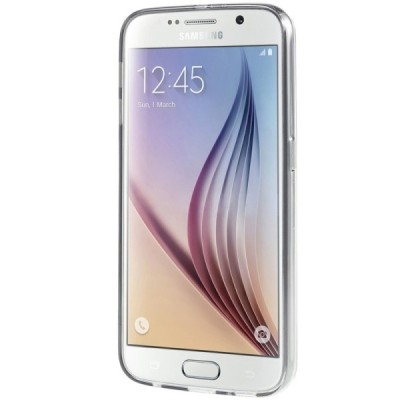 Samsung Galaxy S6 (G920) kieto silikono (TPU) skaidrus dėklas, pilkas / Priedai.lt