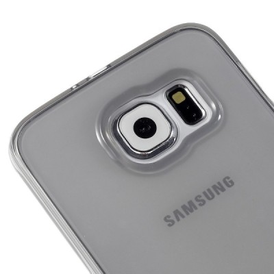 Samsung Galaxy S6 (G920) kieto silikono (TPU) skaidrus dėklas, pilkas / Priedai.lt