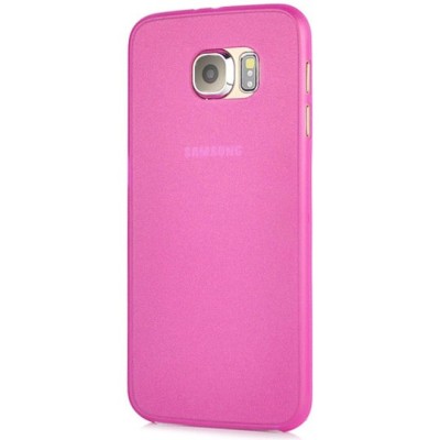 Samsung Galaxy S6 G920 ploniausias pasaulyje plastikinis skaidrus rožinis dėklas - nugarėlė / Priedai.lt
