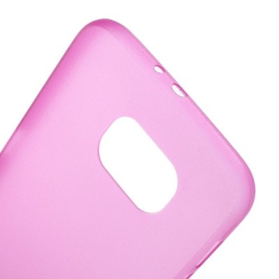 Samsung Galaxy S6 G920 ploniausias pasaulyje plastikinis skaidrus rožinis dėklas - nugarėlė / Priedai.lt