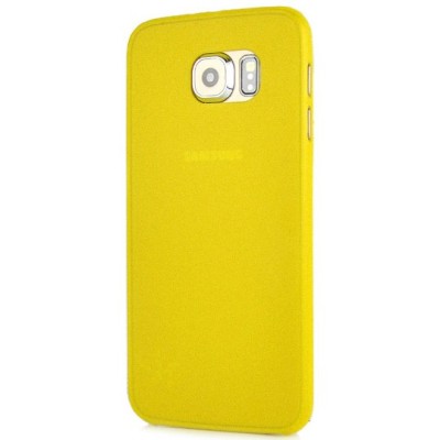 Samsung Galaxy S6 G920 ploniausias pasaulyje plastikinis skaidrus geltonas dėklas - nugarėlė / Priedai.lt