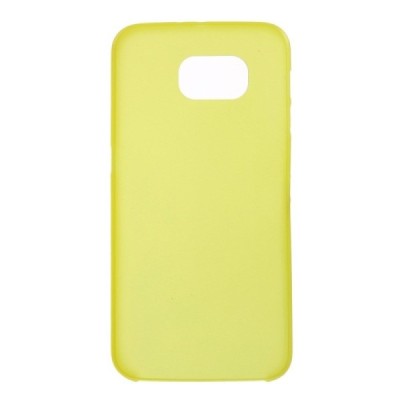 Samsung Galaxy S6 G920 ploniausias pasaulyje plastikinis skaidrus geltonas dėklas - nugarėlė / Priedai.lt
