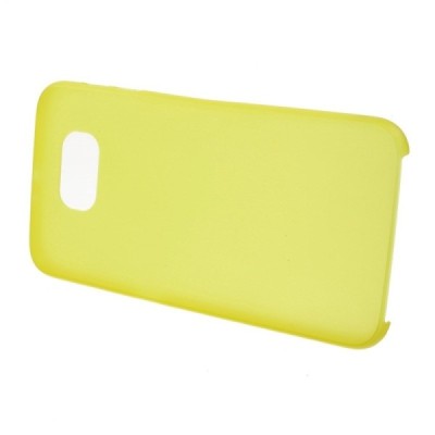 Samsung Galaxy S6 G920 ploniausias pasaulyje plastikinis skaidrus geltonas dėklas - nugarėlė / Priedai.lt