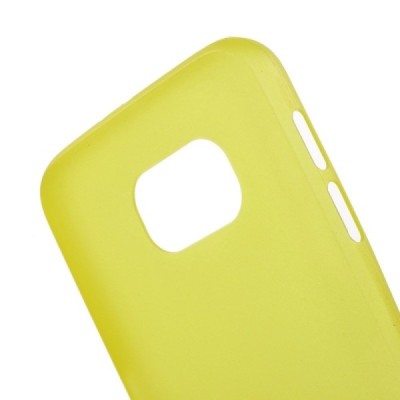 Samsung Galaxy S6 G920 ploniausias pasaulyje plastikinis skaidrus geltonas dėklas - nugarėlė / Priedai.lt
