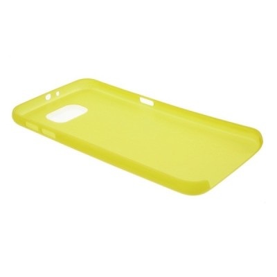 Samsung Galaxy S6 G920 ploniausias pasaulyje plastikinis skaidrus geltonas dėklas - nugarėlė / Priedai.lt