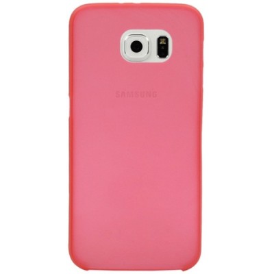 Samsung Galaxy S6 G920 ploniausias pasaulyje plastikinis skaidrus raudonas dėklas - nugarėlė / Priedai.lt