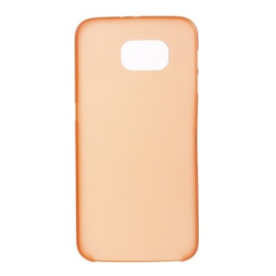 Samsung Galaxy S6 G920 ploniausias pasaulyje plastikinis skaidrus oranžinis dėklas - nugarėlė / Priedai.lt