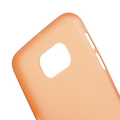Samsung Galaxy S6 G920 ploniausias pasaulyje plastikinis skaidrus oranžinis dėklas - nugarėlė / Priedai.lt