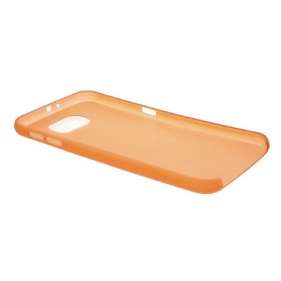 Samsung Galaxy S6 G920 ploniausias pasaulyje plastikinis skaidrus oranžinis dėklas - nugarėlė / Priedai.lt