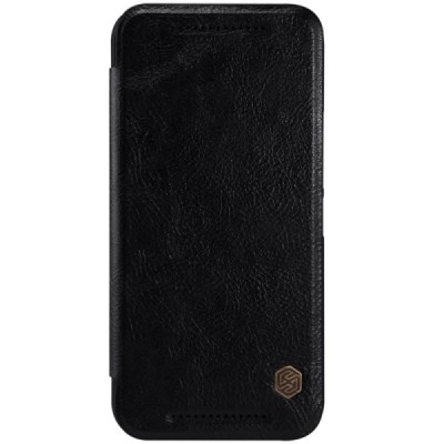 Prabangus „Nillkin“ Qin serijos juodas odinis atverčiamas HTC One M9 dėklas / Priedai.lt