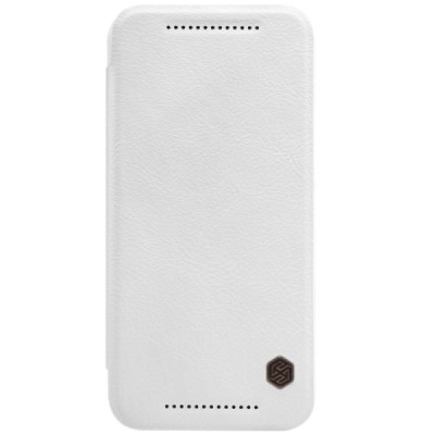 Prabangus „Nillkin“ Qin serijos baltas odinis atverčiamas HTC One M9 dėklas / Priedai.lt