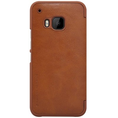 Prabangus „Nillkin“ Qin serijos rudas odinis atverčiamas HTC One M9 dėklas / Priedai.lt