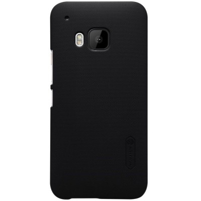 HTC One M9 Nillkin Frosted Shield juodas plastikinis dėklas + apsauginė ekrano plėvelė / Priedai.lt