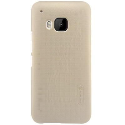 HTC One M9 Nillkin Frosted Shield auksinis plastikinis dėklas + apsauginė ekrano plėvelė / Priedai.lt