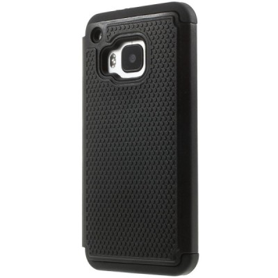 Sustiprintos apsaugos HTC One M9 juodas kieto silikono (TPU) ir plastiko dėklas / Priedai.lt