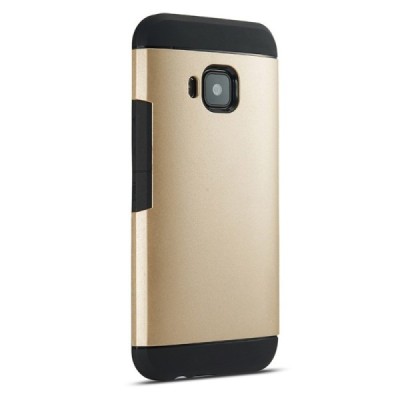 Sustiprintos apsaugos HTC One M9 auksinis kieto silikono (TPU) ir plastiko dėklas / Priedai.lt