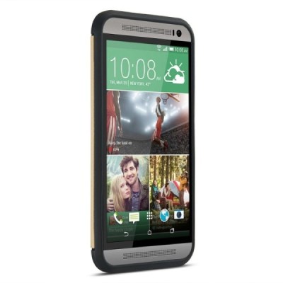 Sustiprintos apsaugos HTC One M9 auksinis kieto silikono (TPU) ir plastiko dėklas / Priedai.lt