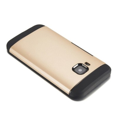 Sustiprintos apsaugos HTC One M9 auksinis kieto silikono (TPU) ir plastiko dėklas / Priedai.lt